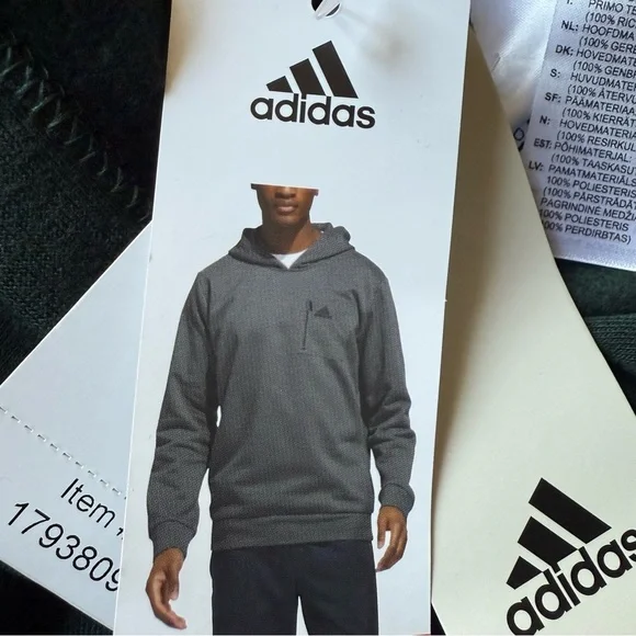 Adidas men’s dark green hoodie with pockets size medium NWT